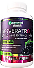 Resveratrol Red Wine Extract 1600 mg – GreenWorld (100 cápsulas)