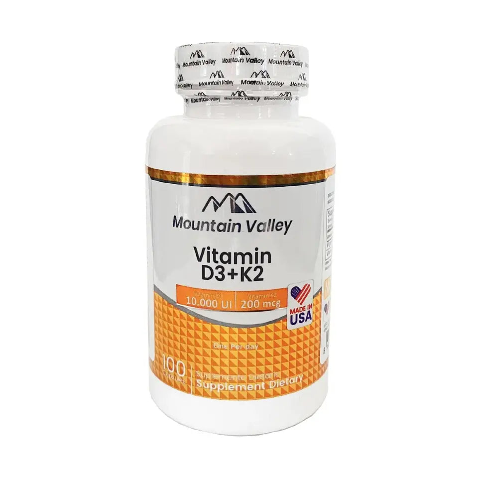 Vitamina D3 (10.000 IU) + K2 (200 MCG) - Mountain Valley